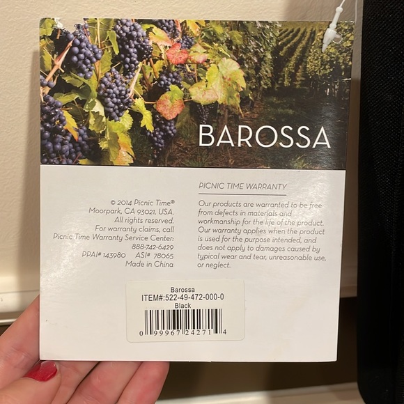 NWT Picnic Time Insulated Barossa Wine Tote Bag w/ 2 glasses, cork, corkscrew. - Picture 3 of 11